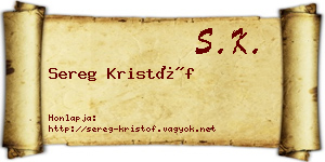 Sereg Kristóf névjegykártya