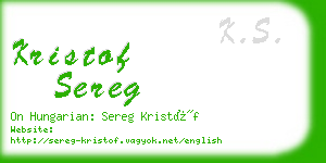 kristof sereg business card